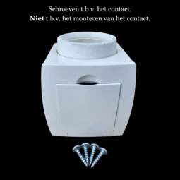 Opbouwcontact vierkant - pin jack - wit